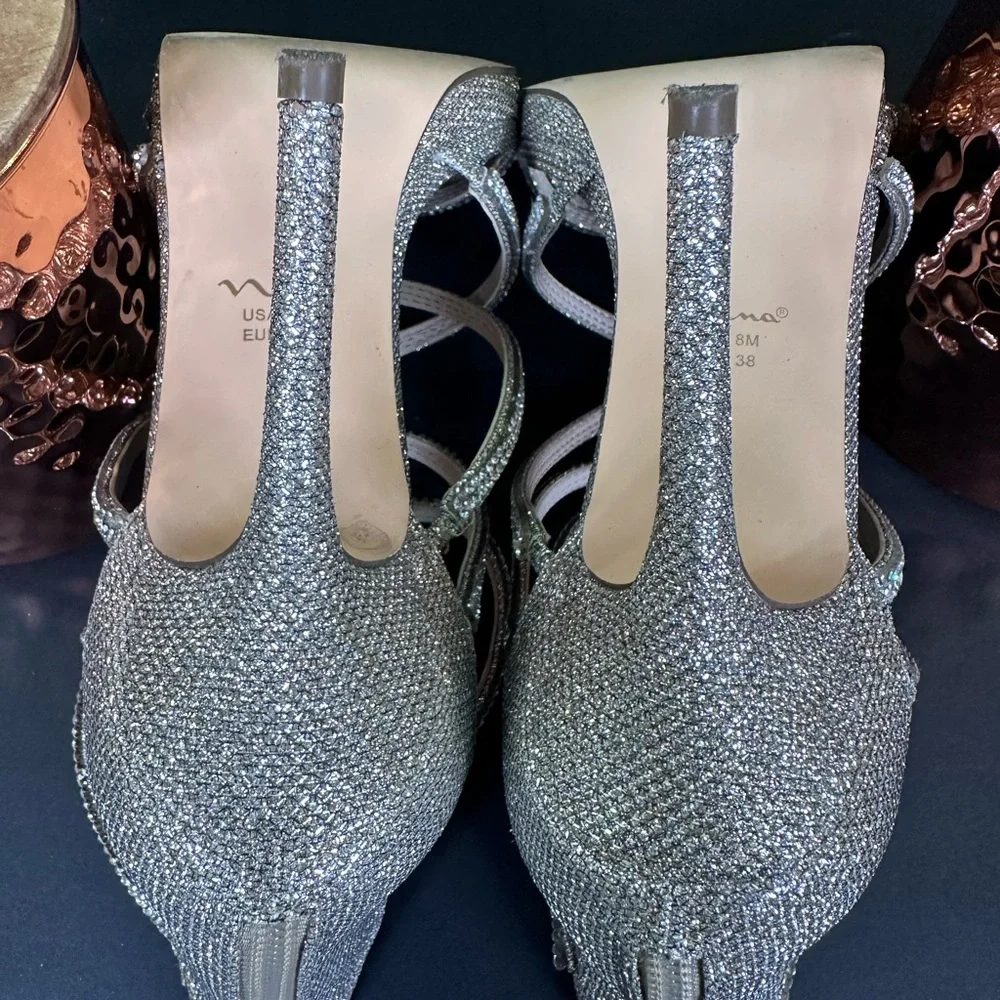 Nina Silver and Gold‎ Rhinestone 4” Stiletto Heels